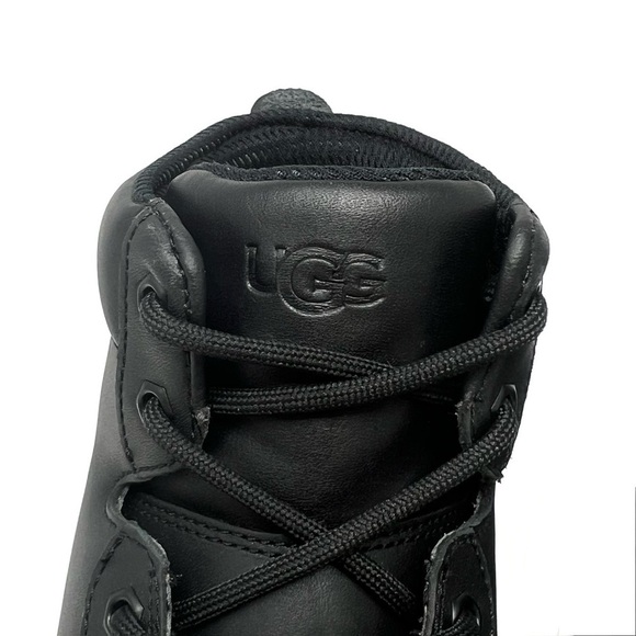 NEW Ugg  Burleigh Chukka Boots Black Leather Men’s Size 8 Combat Ankle Wool New main image 6
